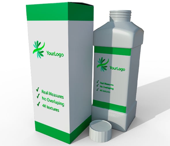 Plastic bottle and box - 3DOcean Item for Sale