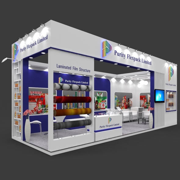 Exhibition Booth 3D Model - 9x3 mtr - 3DOcean Item for Sale