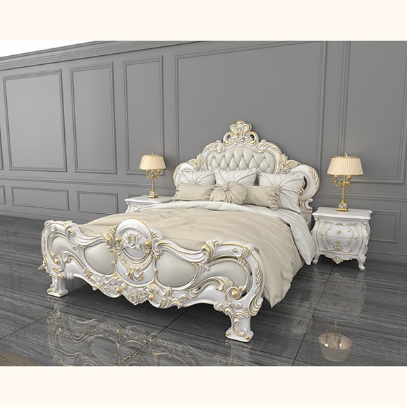 European Style Bed 12 - 3DOcean Item for Sale