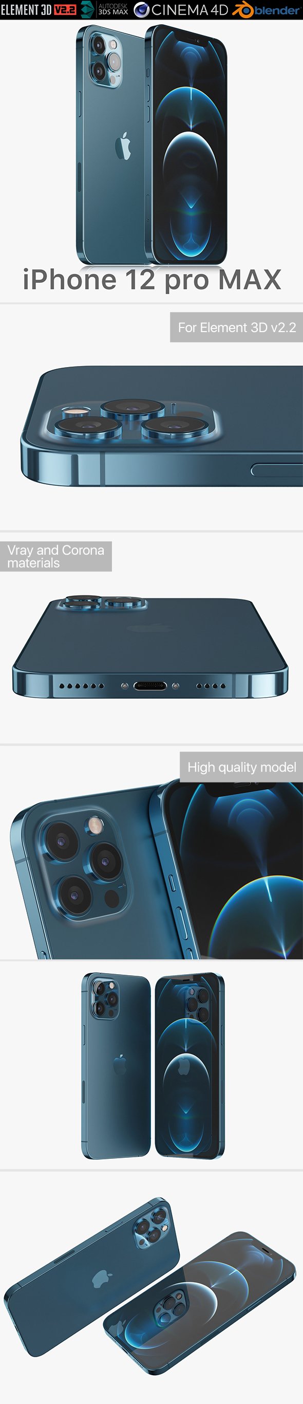 Apple iPhone 12 pro MAX - 3DOcean Item for Sale