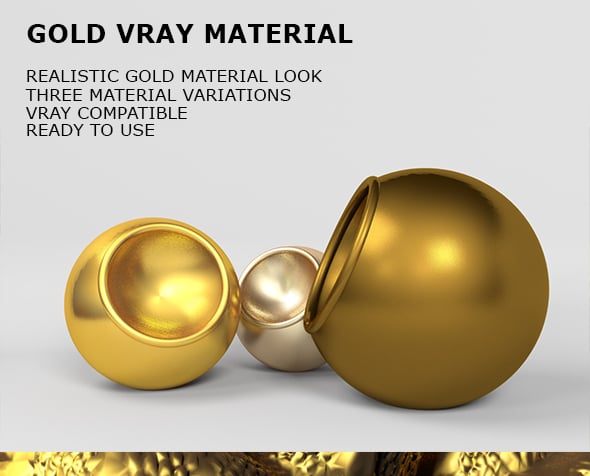 Gold Material Vray by Guilmo | 3DOcean