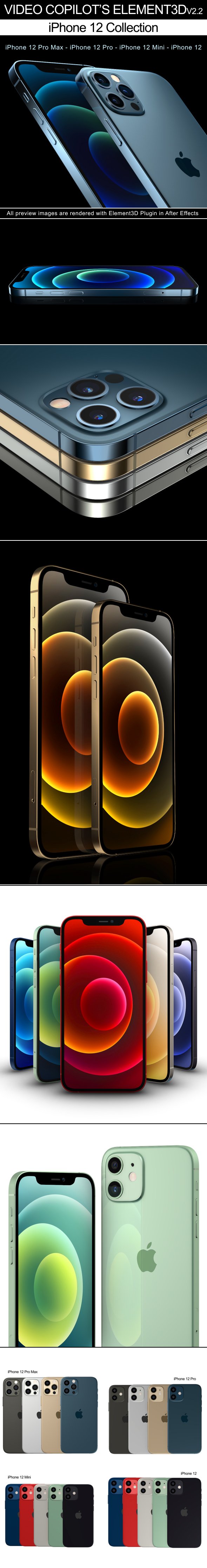 Element3D - iPhone 12 Collection - 3DOcean Item for Sale