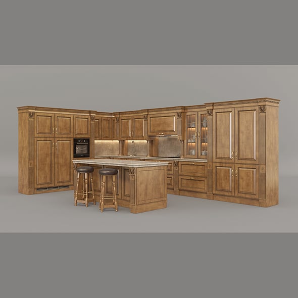 European Style Kitchen 2 - 3DOcean Item for Sale