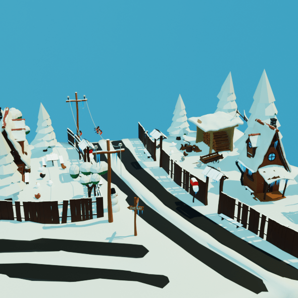low-poly snow location - 3DOcean Item for Sale