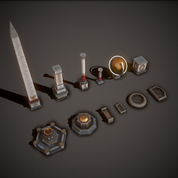 Ancient Monument and Fountain - 3DOcean Item for Sale