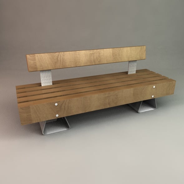 Designer Outdoor Bench - 3DOcean Item for Sale
