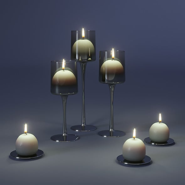 Candlesticks with candles - 3DOcean Item for Sale