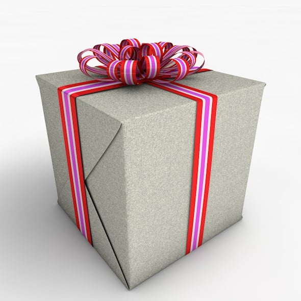 Gift Box Cube Low Poly - 3DOcean Item for Sale