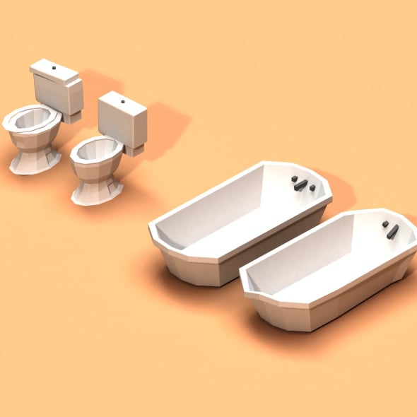 Post Apocalyptic Toilet and Bath - 3DOcean Item for Sale