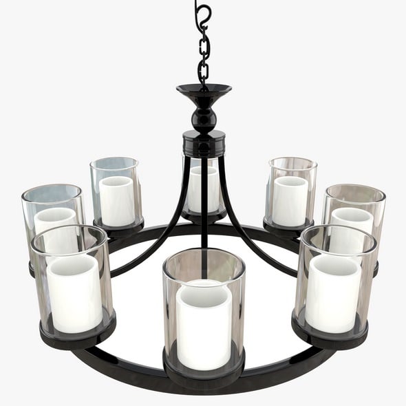 Candle Chandelier White Milk Glass - 3DOcean Item for Sale