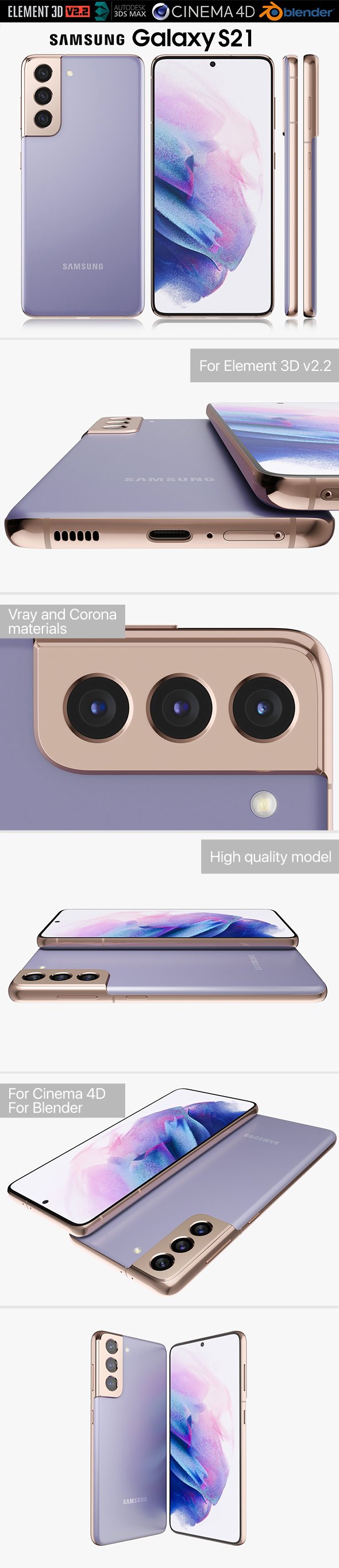 Samsung Galaxy S21 - 3DOcean Item for Sale