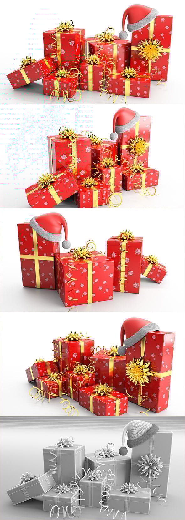 New Year Presents and Gift Boxes v1 - 3DOcean Item for Sale
