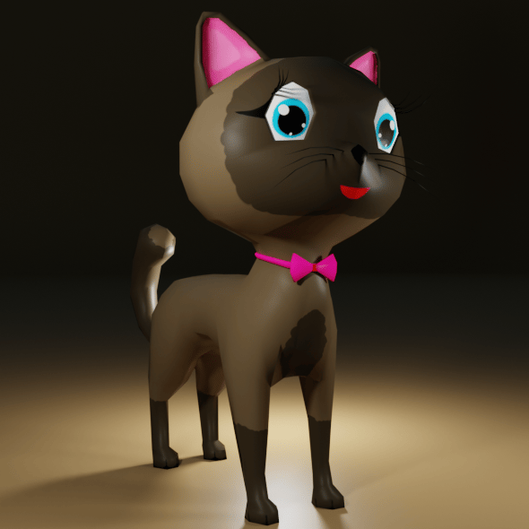 Low-poly cat - 3DOcean Item for Sale