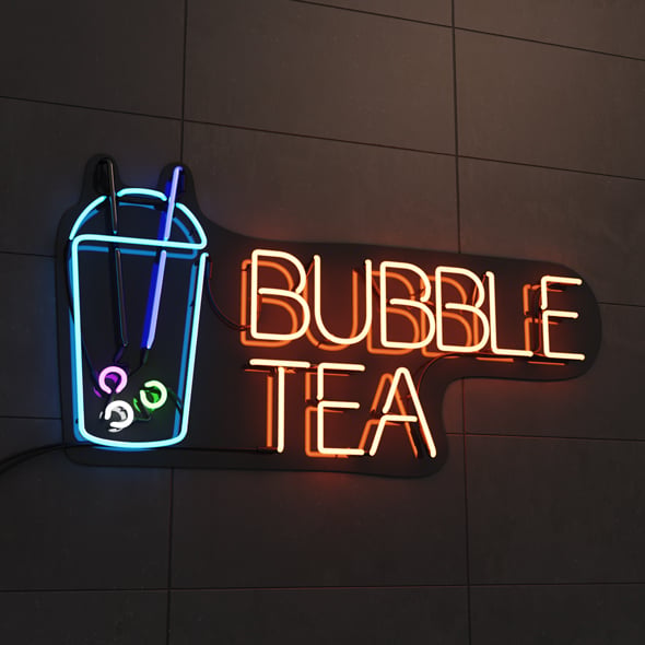 Bubble Tea Neon Sign - 3DOcean Item for Sale