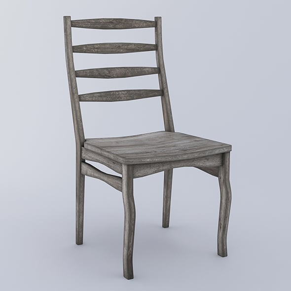 Wooden chair - aged wood - 3DOcean Item for Sale