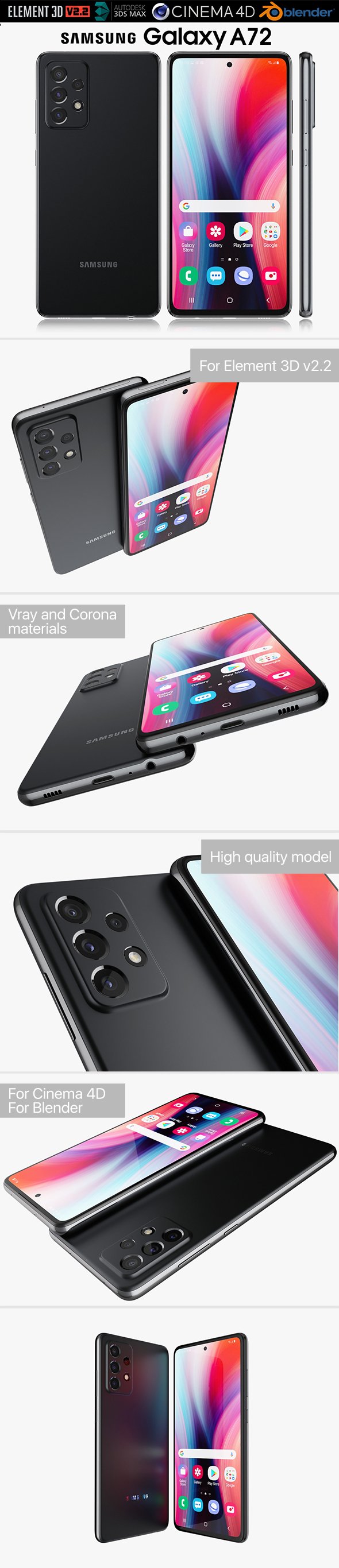 Samsung Galaxy A72 - 3DOcean Item for Sale