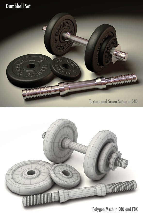 Dumbbell Set - 3DOcean Item for Sale