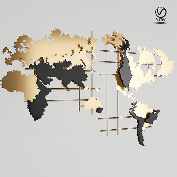 Map_Wall_Panel - 3DOcean Item for Sale