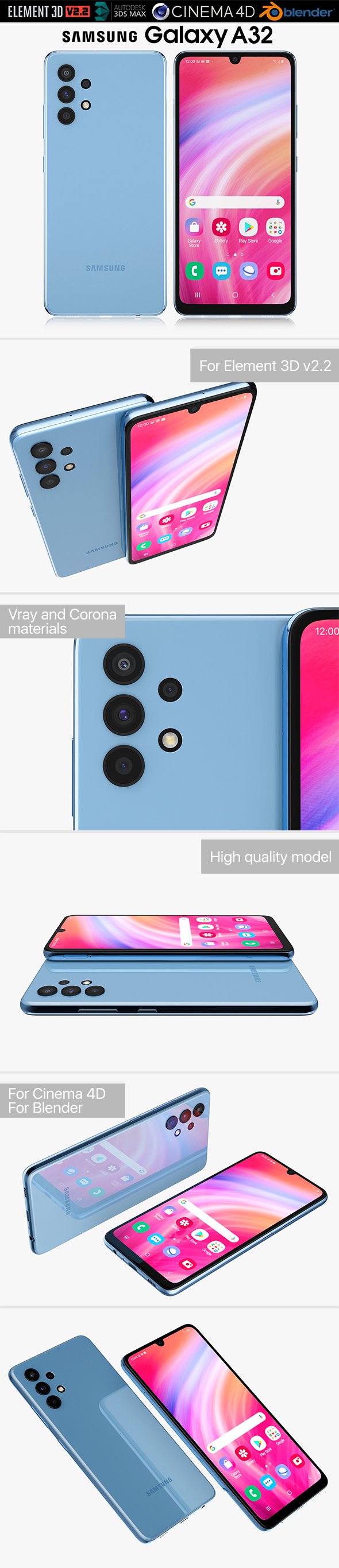 Samsung Galaxy A32 - 3DOcean Item for Sale
