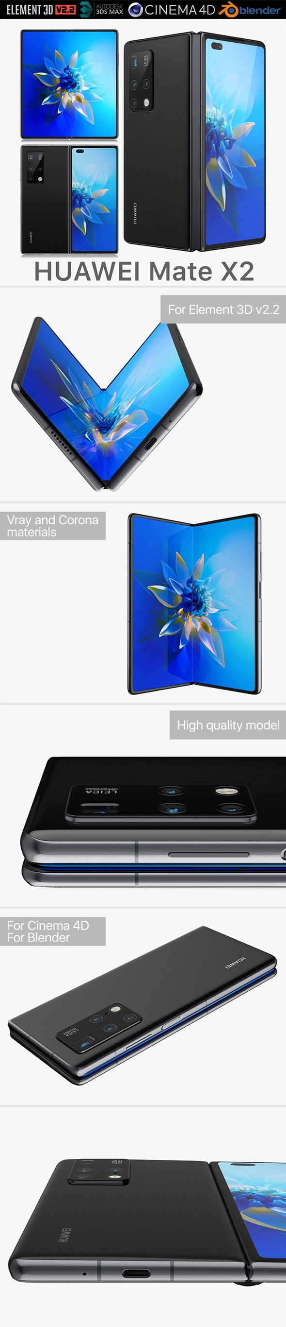 HUAWEI Mate X2 - 3DOcean Item for Sale