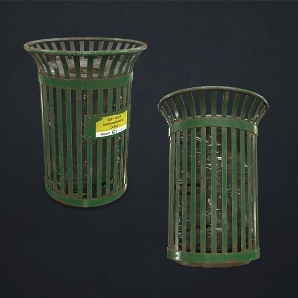 Waste Bin - Low Poly - 3DOcean Item for Sale