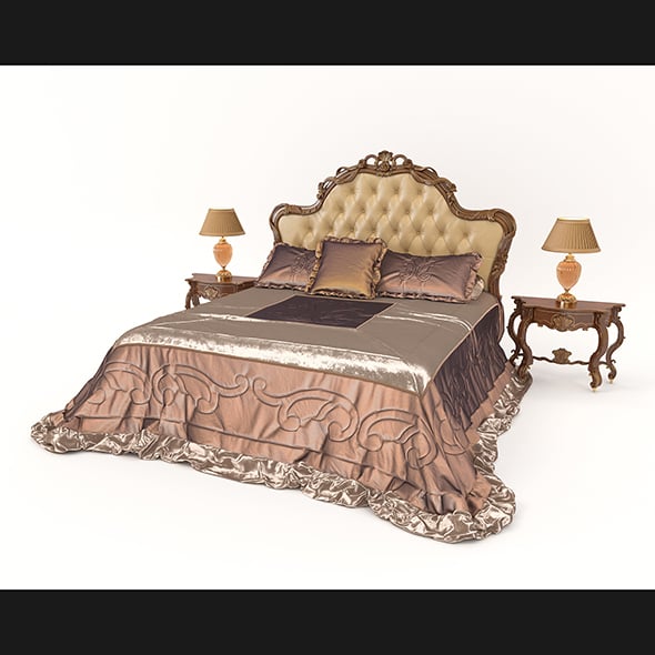 European Style Bed 13 - 3DOcean Item for Sale
