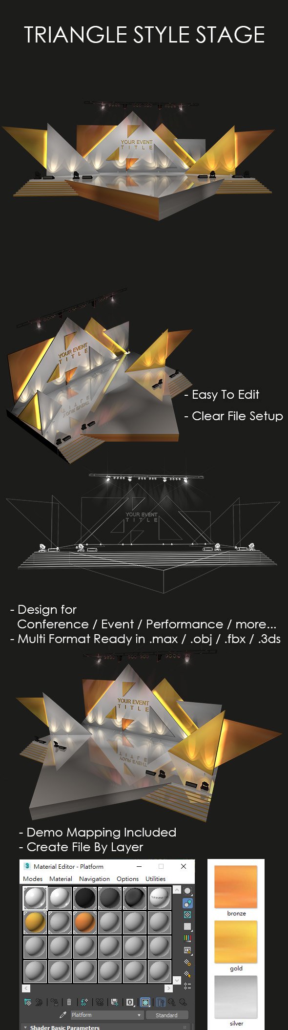 Triangle Style Stage - 3DOcean Item for Sale