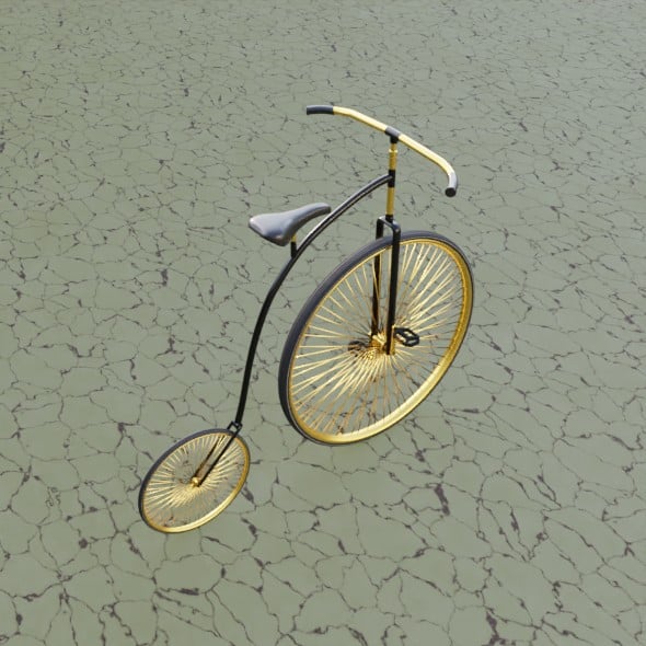 Gold Bicycle - 3DOcean Item for Sale