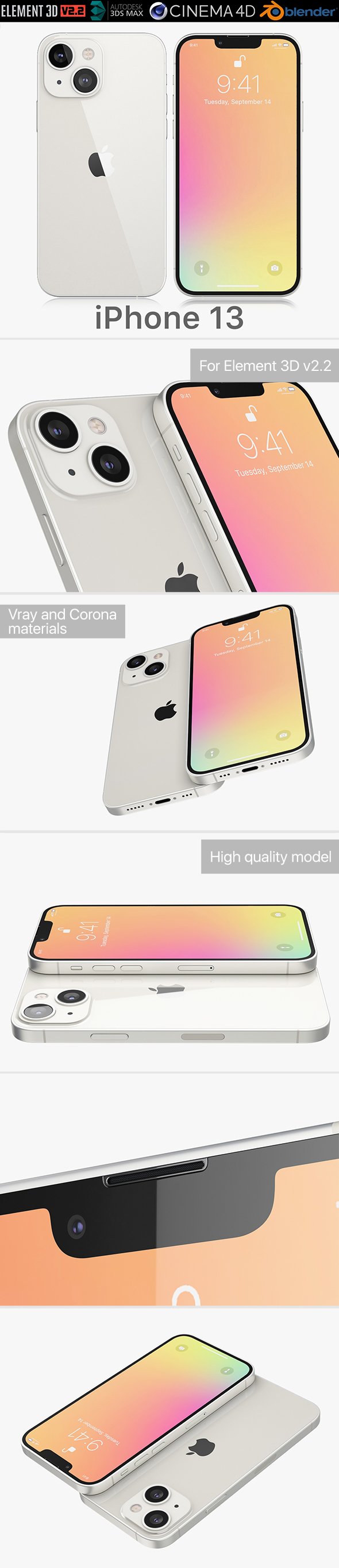 Apple iPhone 13 - 3DOcean Item for Sale