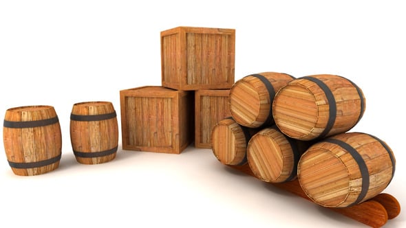 Barell and box - 3DOcean Item for Sale