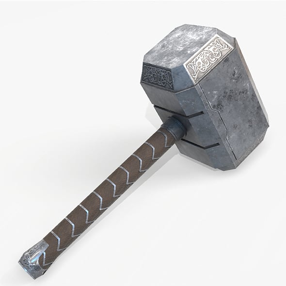 Thor Hammer Low Poly PBR - 3DOcean Item for Sale