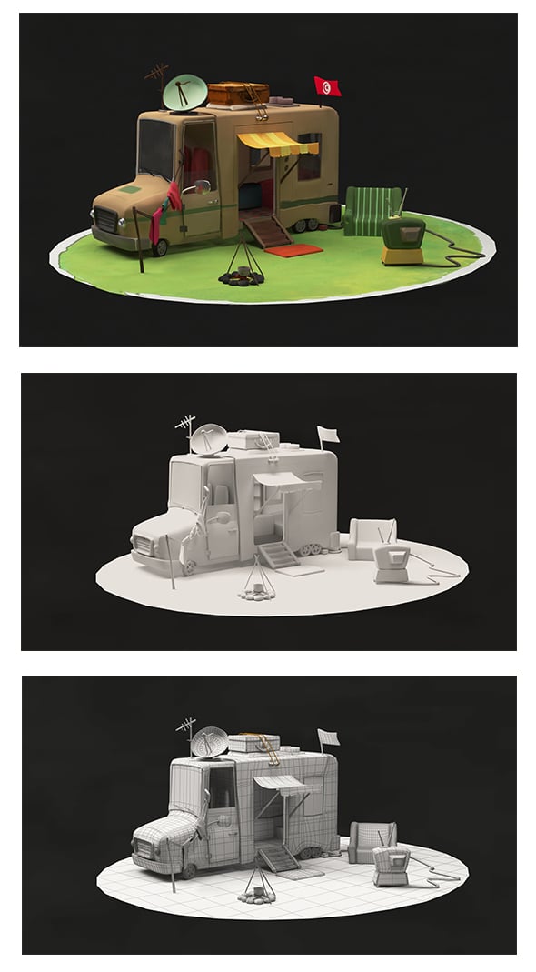 Camping Car 3D - 3DOcean Item for Sale