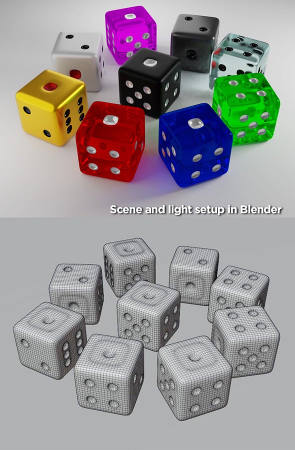 Realistic Dice Pack - 3DOcean Item for Sale