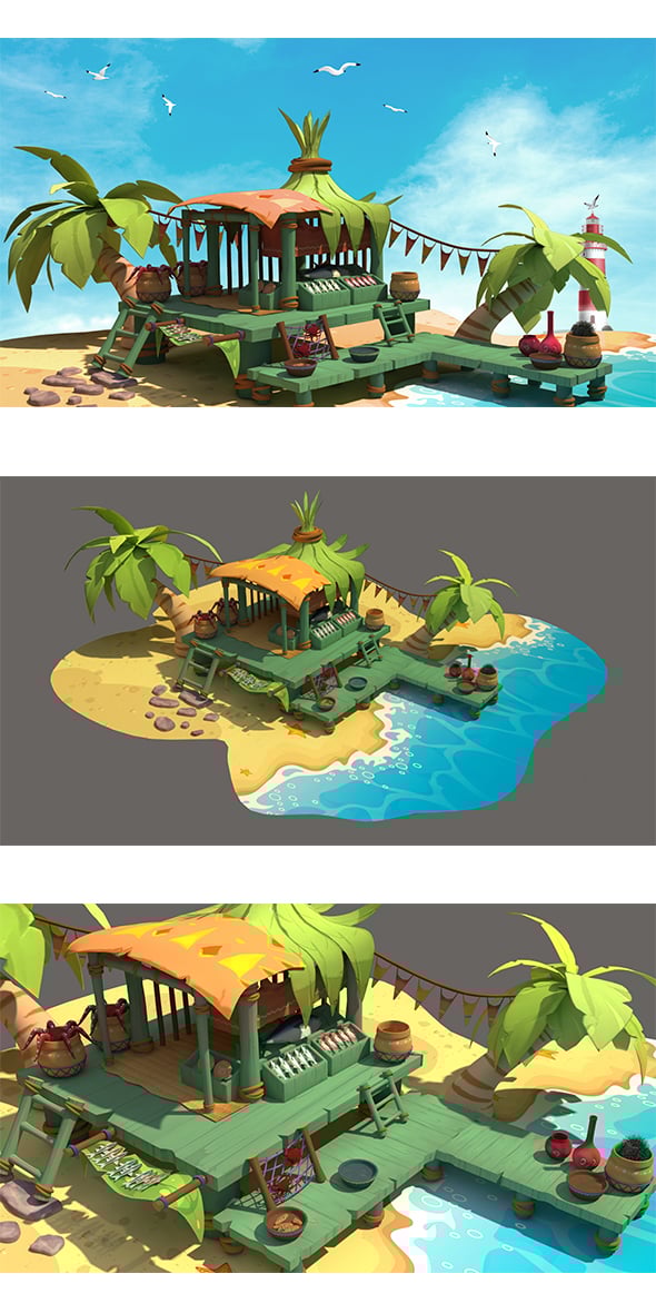 Fish market sea 3D - 3DOcean Item for Sale