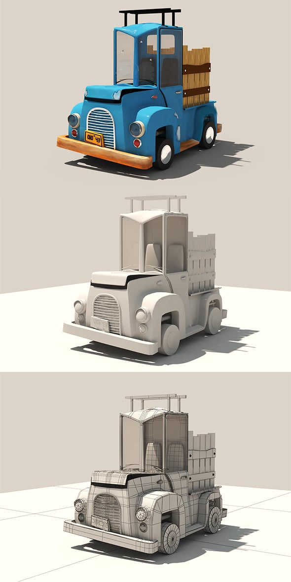 stylized car cartoon - 3DOcean Item for Sale