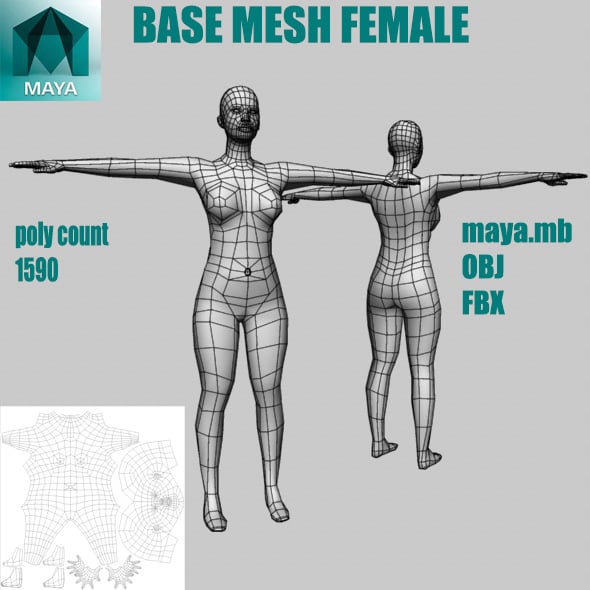 base mesh female - 3DOcean Item for Sale