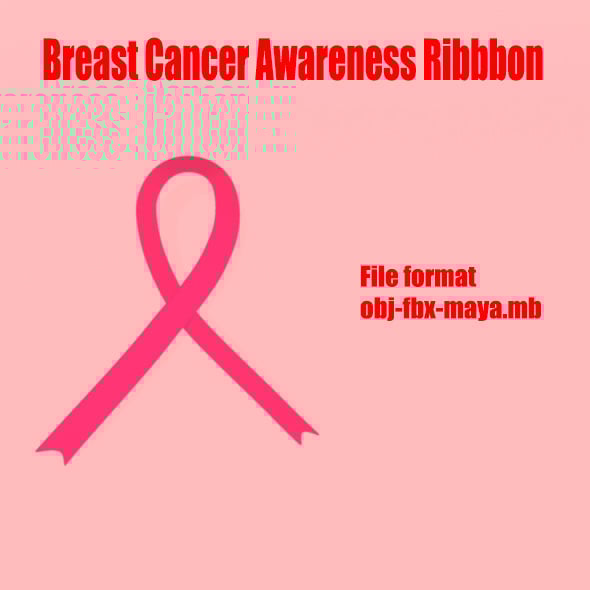 Breast Cancer Awareness Ribbon - 3DOcean Item for Sale