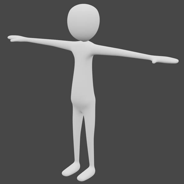 Stick Man 3D Model Base Mesh - 3DOcean Item for Sale