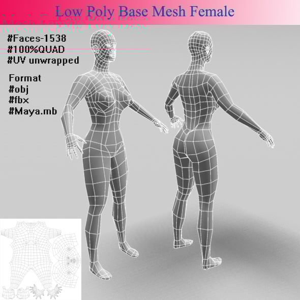 base mesh female - 3DOcean Item for Sale