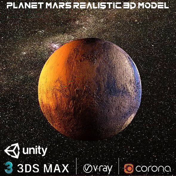 Planet Mars Realistic Design - 3DOcean Item for Sale