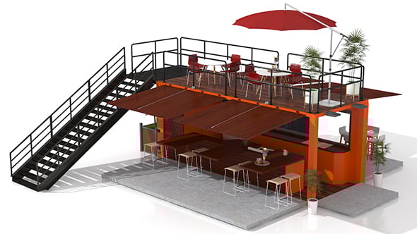 Container Coffee Stand - 3DOcean Item for Sale