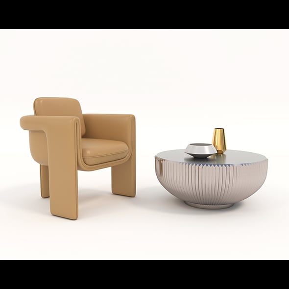 Coffee Table and Chairs 6 - 3DOcean Item for Sale