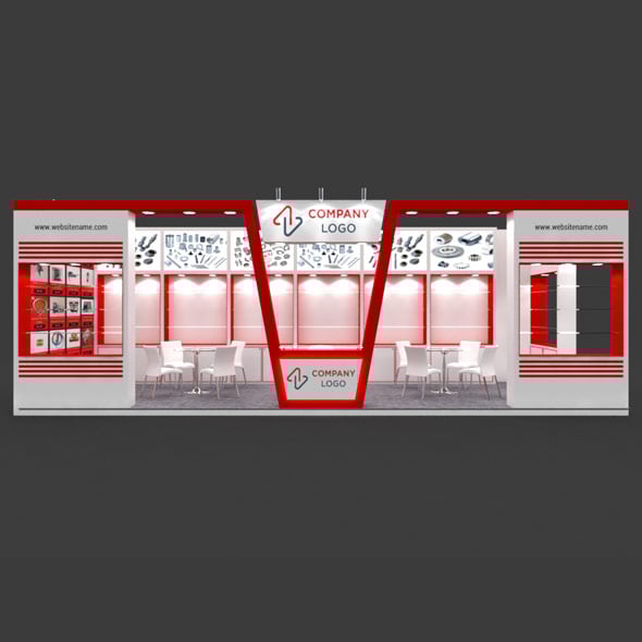 Exhibition Booth 3D Model - 9x3 mtr - 3DOcean Item for Sale