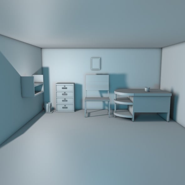 Low Poly Office Interior Kit - 3DOcean Item for Sale
