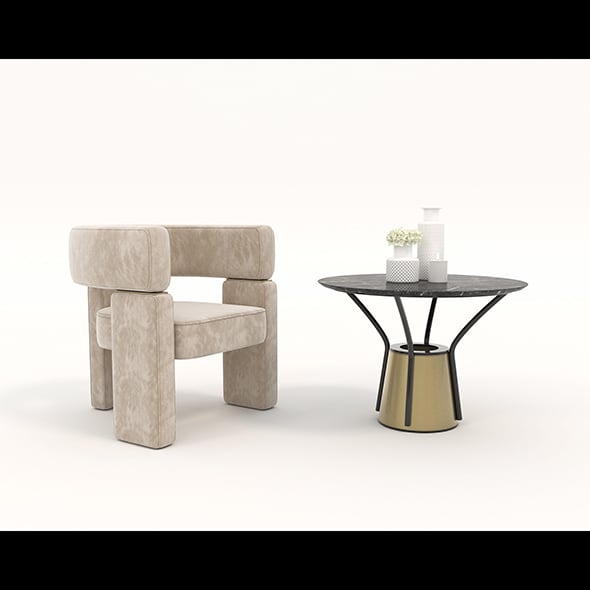 Coffee Table and Chairs 7 - 3DOcean Item for Sale