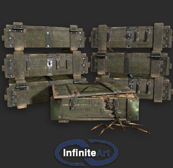 Army Weapons Transport Box - 3DOcean Item for Sale