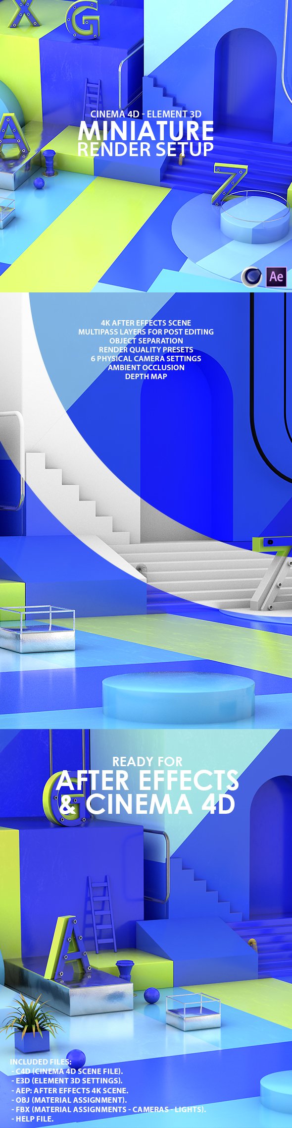 Miniature Render Setup Cinema 4D & Element 3D - 3DOcean Item for Sale