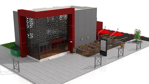 Contemporary Restaurant - 3DOcean Item for Sale