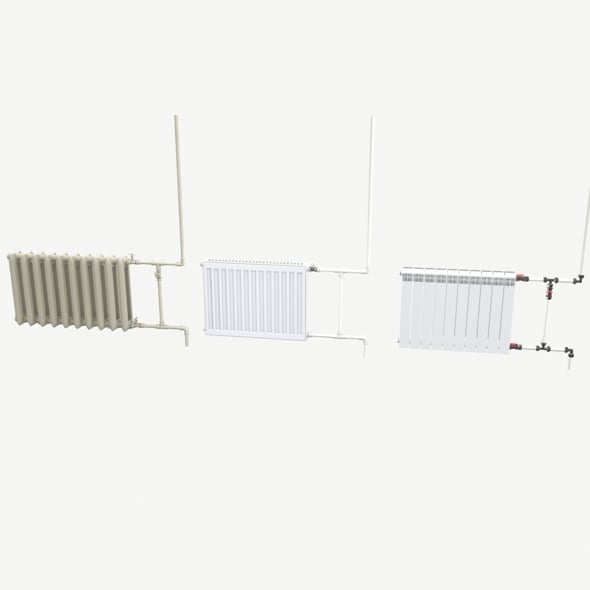 Radiators with Modular Pipes - 3DOcean Item for Sale