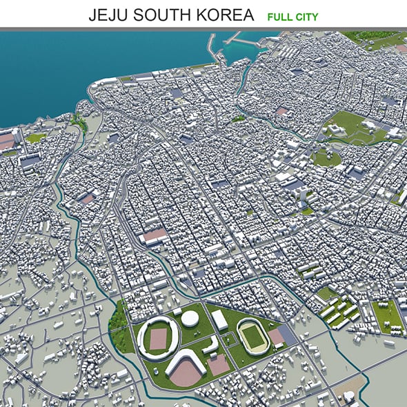 Jeju city South Korea 3d model 120km - 3DOcean Item for Sale